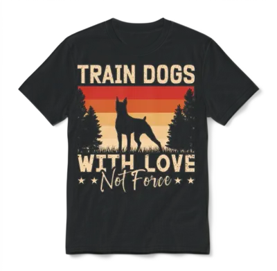 Service Dog Trainer Train Dogs with Love Dog Owner Unisex T-Shirt - Black