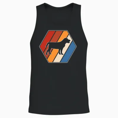 Dog Retro Unisex Tank Top - Black
