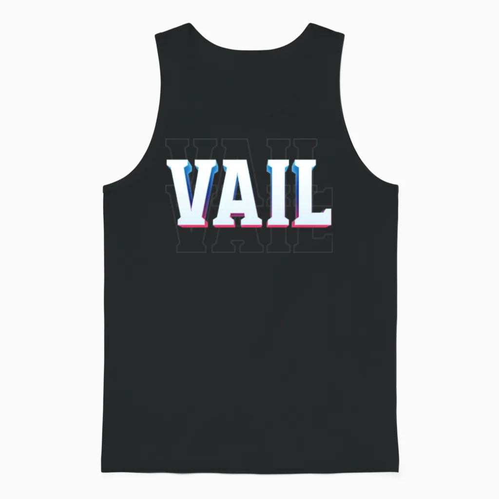 Retro - Vail Unisex Tank Top in Black