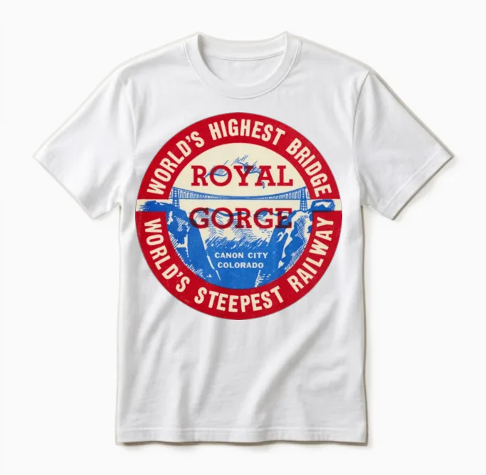 Royal Gorge of Canon City Colorado Unisex T-Shirt in White