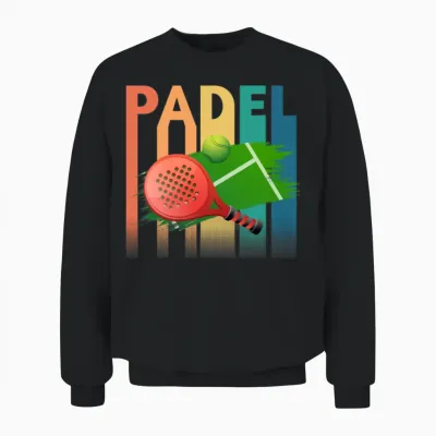 Padel Padel Tennis Retro Unisex Sweatshirt - Black
