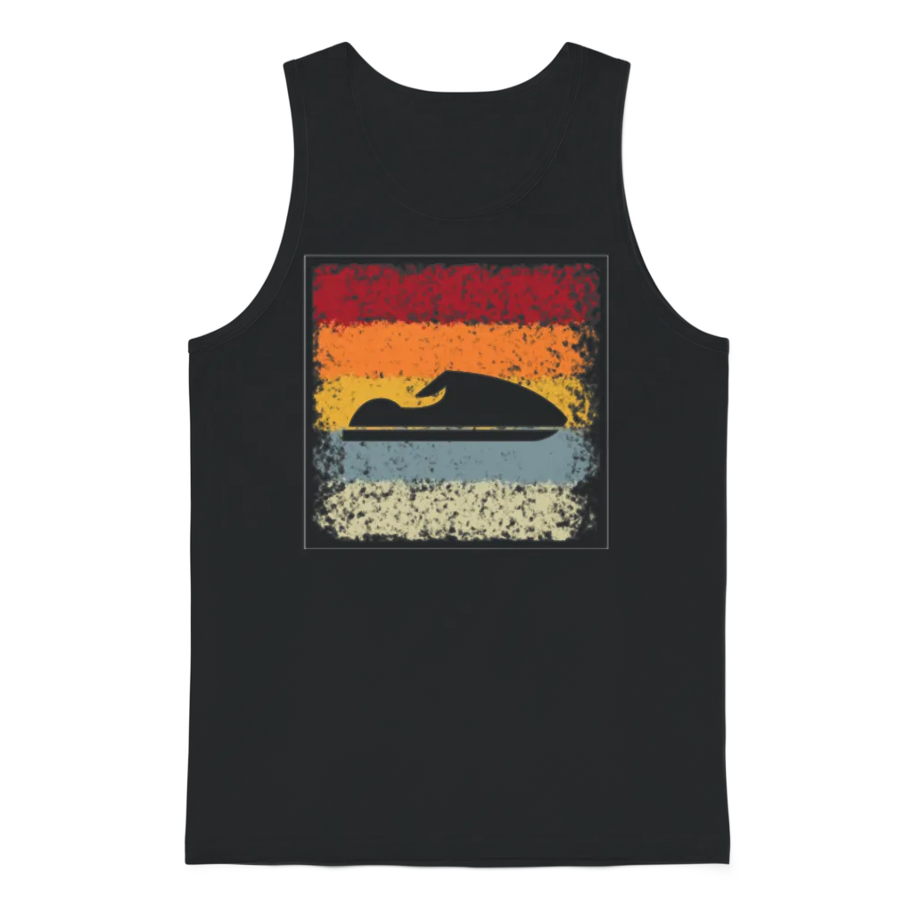 Jetski Retro Unisex Tank Top - Black