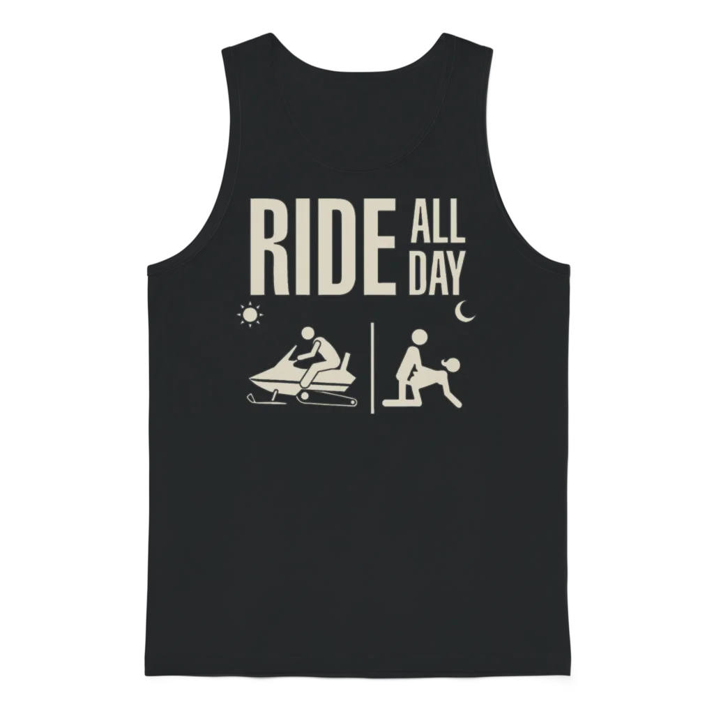 Funny Snowmobile Snowmobiling Unisex Tank Top - Black