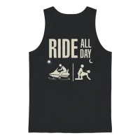Funny Snowmobile Snowmobiling Unisex Tank Top - Black – 1
