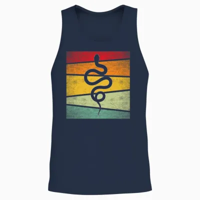 Snake Retro Unisex Tank Top - Navy