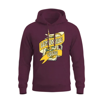 Lemonade Crew Cardboard Lemon Juice Business Unisex Hoodie - Maroon