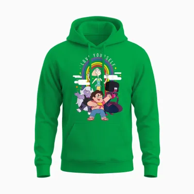 Steven Universe Pride Group Shot Love Yourself Unisex Hoodie - Irish Green