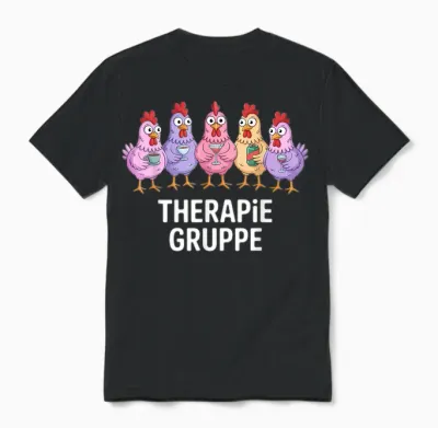 Therapy Group Girls' Evening Chickens Girls Unisex T-Shirt - Black