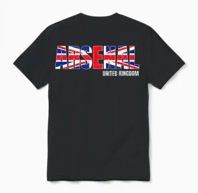 Arsenal United Kingdom T-Shirt, Black Unisex T-Shirt - Black