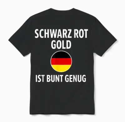 Deutschland Fan Outfit Schwarz Rot Gold Farben Design Unisex T-Shirt - Black