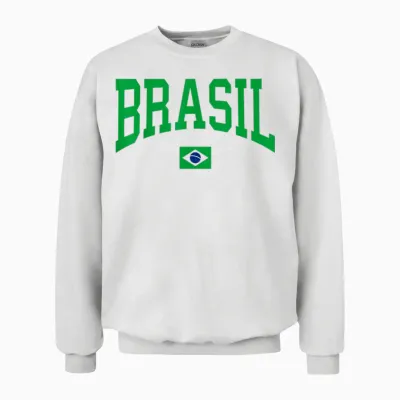 Brasilien T-Shirt Damen Herren Kinder Brasilien Geschenk Brasilianische Flagge Unisex Sweatshirt - White