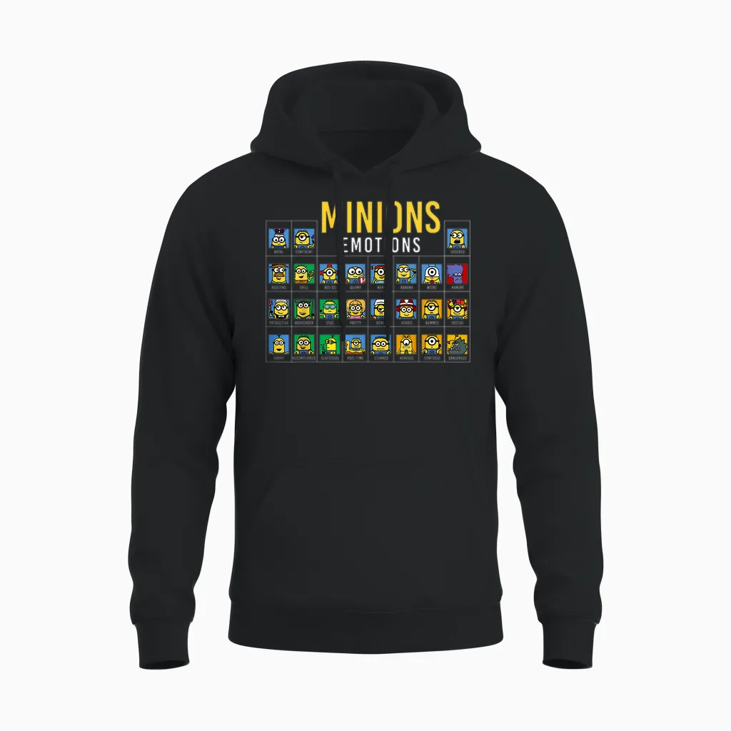 Despicable Me Minions Periodic Table of Minions Graphic Unisex Hoodie in Black