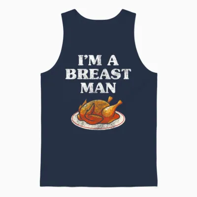 Funny Thanksgiving Shirts for Men Funny Breast Tur Unisex Tank Top - Navy
