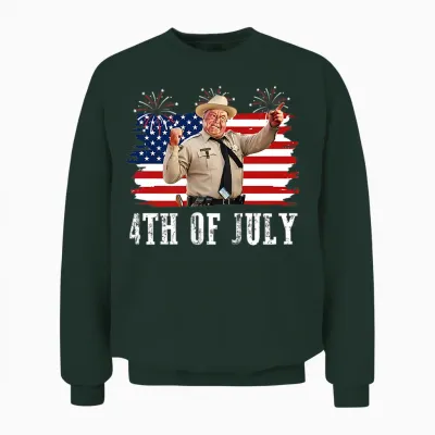 2 Sides Happy 4th of July to All You Sumbitches Patriotic Unisex Sweatshirt - Forest