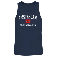 Amsterdam Souvenir Unisex Tank Top - Navy – 2
