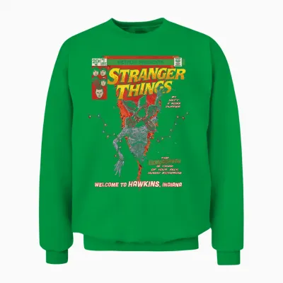 Stranger Things Welcome to Hawkins Comic Unisex Sweatshirt - Irish Green