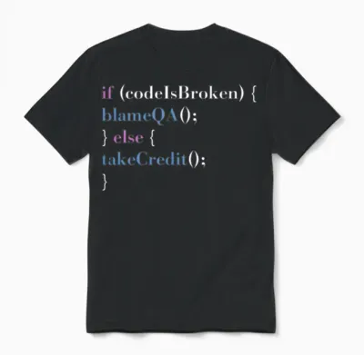 Programmer Qa Saying Computer Programming Unisex T-Shirt - Black