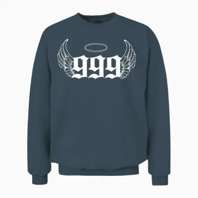 Urban Empyre 999 Angel Number T-Shirt - Unisex Adults, Black, Small, Short Sleeve, Modern, Astrology Theme with '999 Angel Number' Letter Print Unisex Sweatshirt - Dark Heather