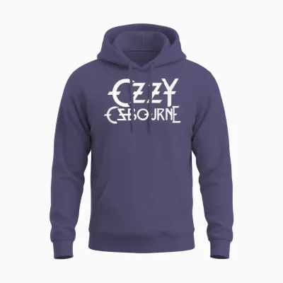 Ozzy Osbourne White Logo Unisex Hoodie - Heather Sport Dark Navy