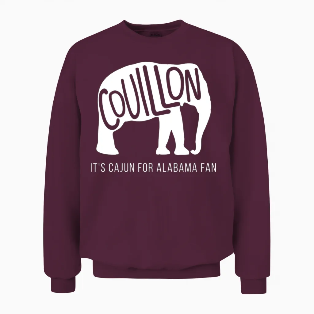 Couillon It S Cajun for Alabama Fan Unisex Sweatshirt in Maroon