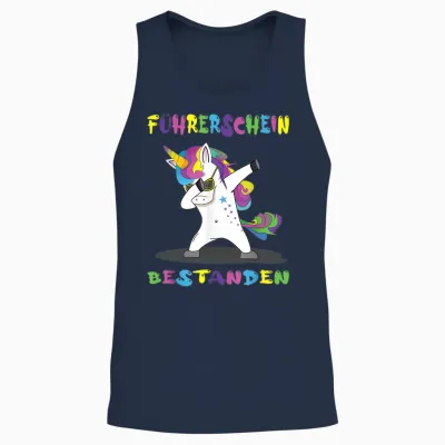 Einhorn Führerscheinprüfung Fahrprüfung Bestanden Unisex Tank Top - Navy