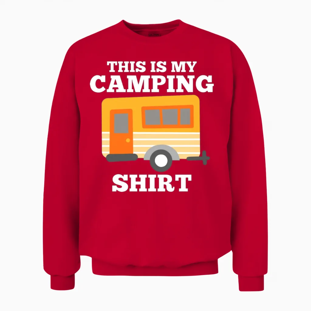 Camping Rv Camper Unisex Sweatshirt in Red