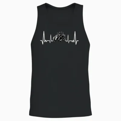 Herzschlag Traktor Trecker Landwirt Bauer Ekg Geschenk Bauer Unisex Tank Top - Black