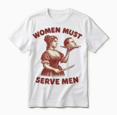 Women Must Serve Men Y2k Femme Féministe Sans Charnière Unisex T-Shirt - White