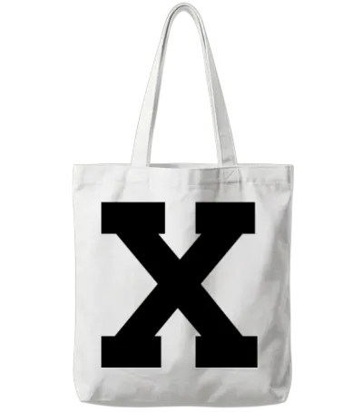 Letter X Tote Bags - White