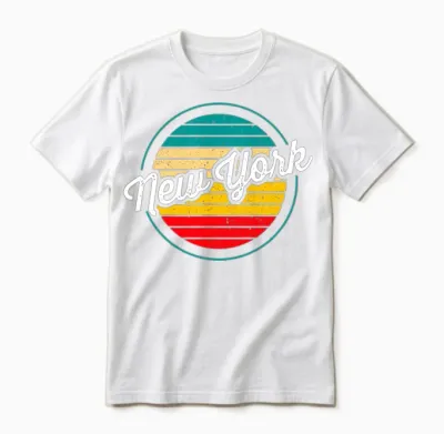 New York Retro Sunset Unisex T-Shirt - White