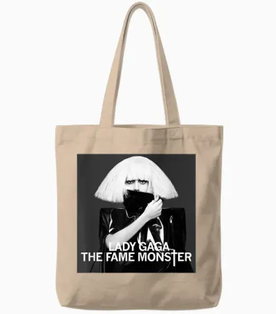 Official Lady Gaga the Fame Monster T-Shirt, Black Tote Bags - Natural
