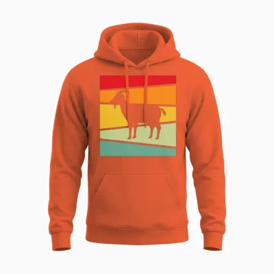 Goat Retro Unisex Hoodie - Orange