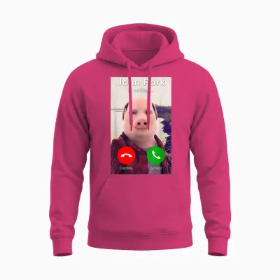 John Pork Is Calling Unisex Hoodie - Heliconia