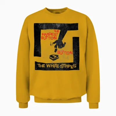 The Hardest Button White Stripes Unisex Sweatshirt - Gold
