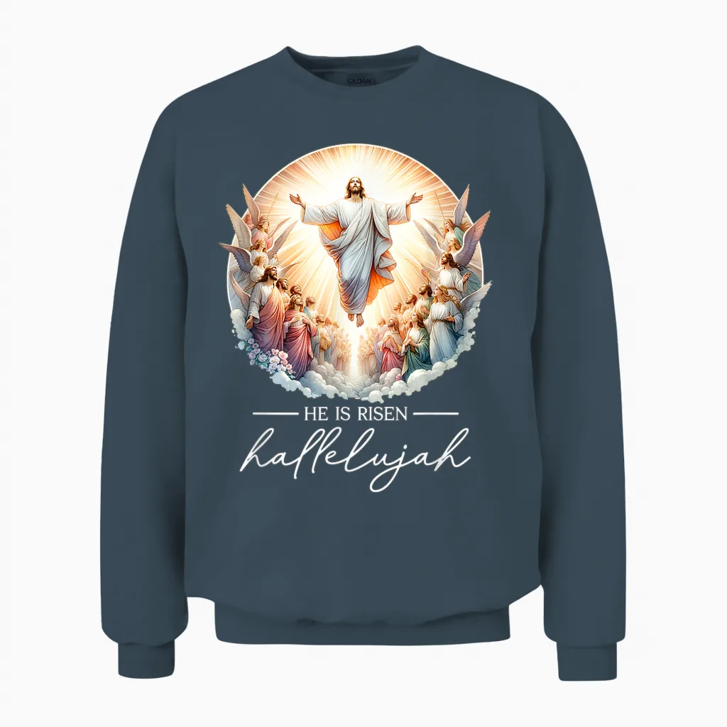 2025 Pâques Jésus-Christ Ressuscité Belle Résurrection Unisex Sweatshirt in Dark Heather
