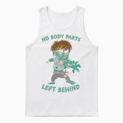 Zombie Funny Unisex Tank Top - White