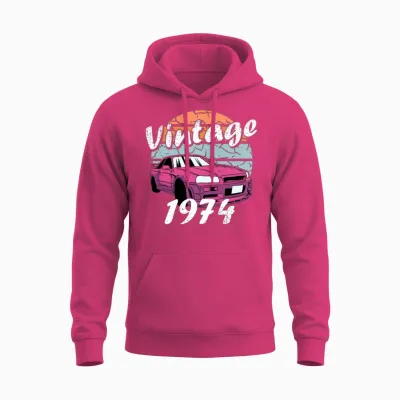 Vintage 1974 Anniversary Unisex Hoodie - Heliconia