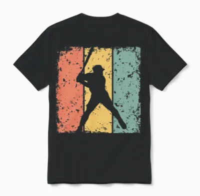 Baseball Retro Unisex T-Shirt - Black
