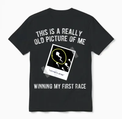 Really Old Picture of Me First Race, Funny Saying Gag Gift Unisex T-Shirt - Black