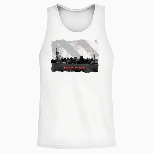 New York Unisex Tank Top - White