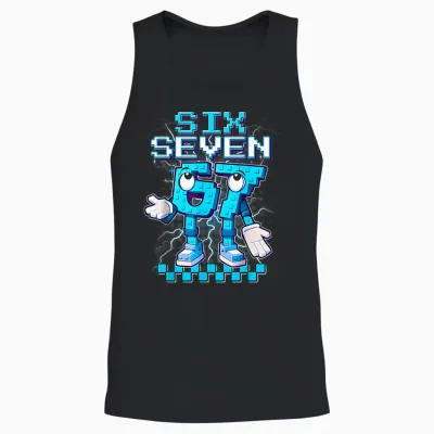 67 6 7 Six Seven Meme 6 7 Italian Brainrot 67 Gaming Für Jungen Unisex Tank Top - Black