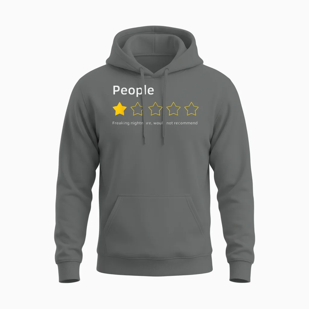 People One Star Total Nightmare Würde Funny Nicht Empfehlen Unisex Hoodie in Graphite Heather