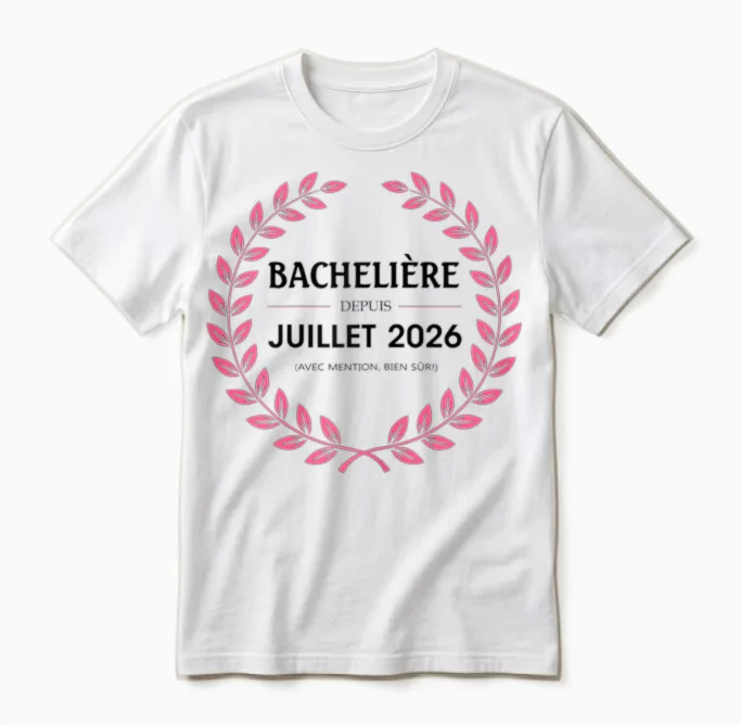 Bachelière 2026 Félicitations Réussite Bac Souvenir Fille Unisex T-Shirt in White