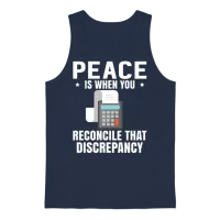 Funny Tax Accountant Peace Unisex Tank Top - Navy – 1