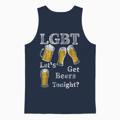 Lgbt Let's Get Beers Tonight Beer Funny Unisex Tank Top - Navy