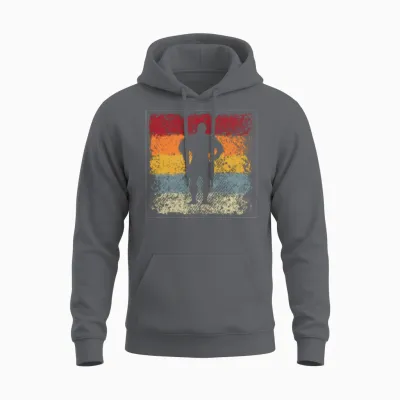 Bodybuilding Retro Unisex Hoodie - Charcoal