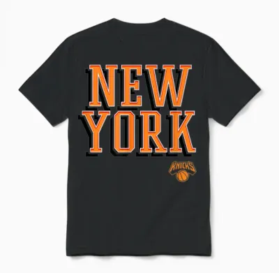 Logo Nba - New York Knicks City Wordmark Unisex T-Shirt - Black