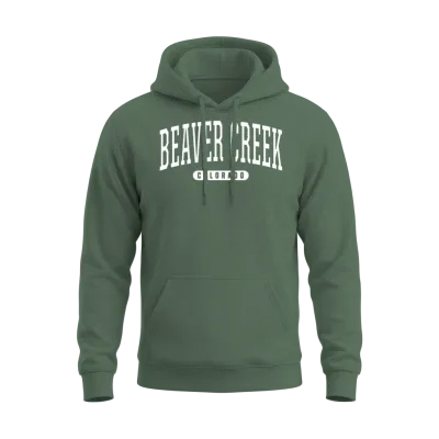 College Style Beaver Creek Colorado Unisex Hoodie - Military Green