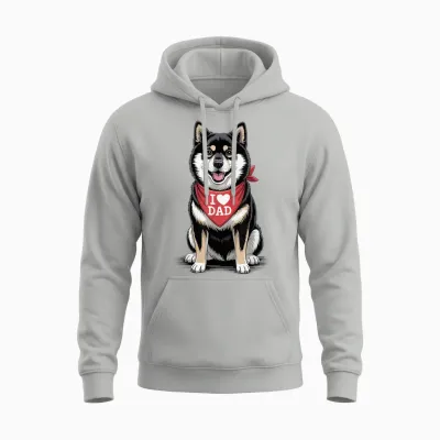 Ich Liebe Papa Shiba Inu Lover Hund/vatertag Unisex Hoodie - Ash
