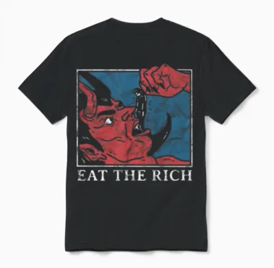 Eat the Rich Satan Devil Goth Punk Grunge Witch V Unisex T-Shirt - Black
